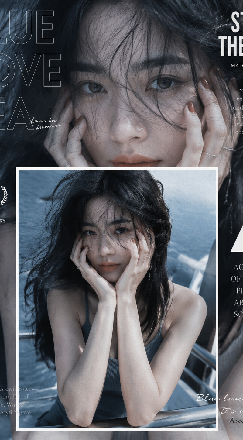 { "subject": { "description": "Adult female subject presented as a fashion magaz