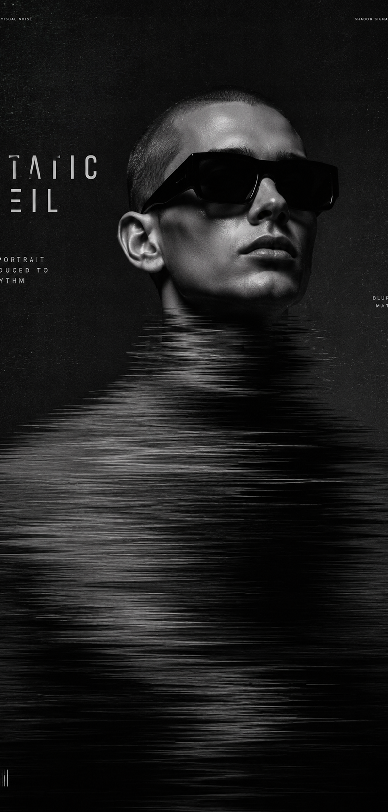 Create a 9:16 high-end experimental portrait poster with a clean editorial layou
