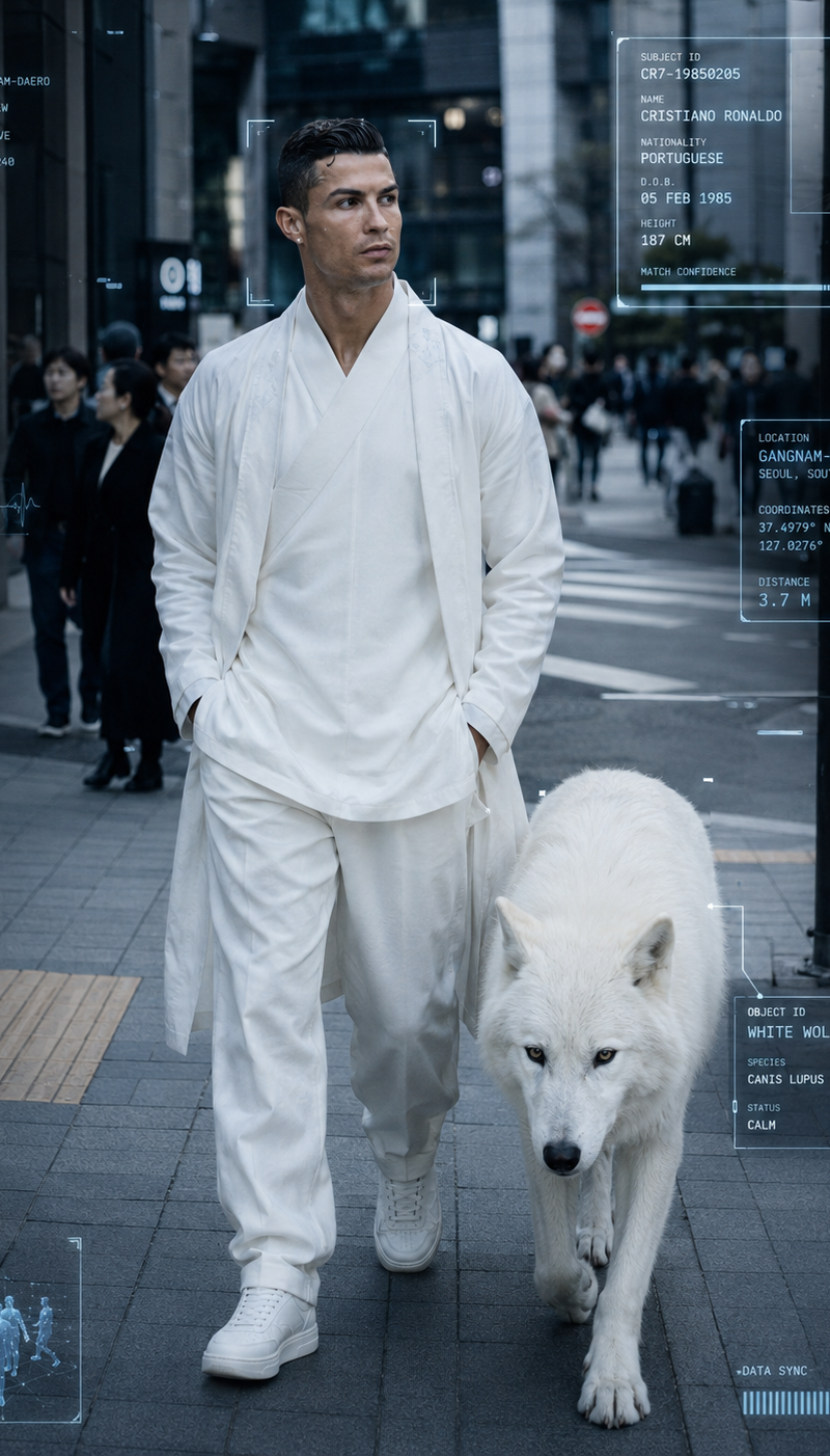 Cybercore editorial fashion photography of the attached man wearing a modern whi