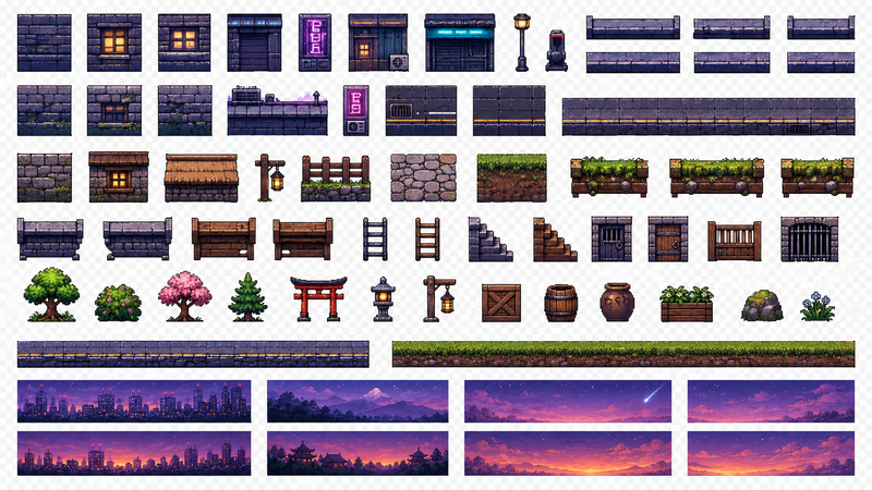 PROJECT CARD] TITLE: PIXEL BLOCKS UI KIT — MODULAR 2D GAME ASSET SHEET META LINE