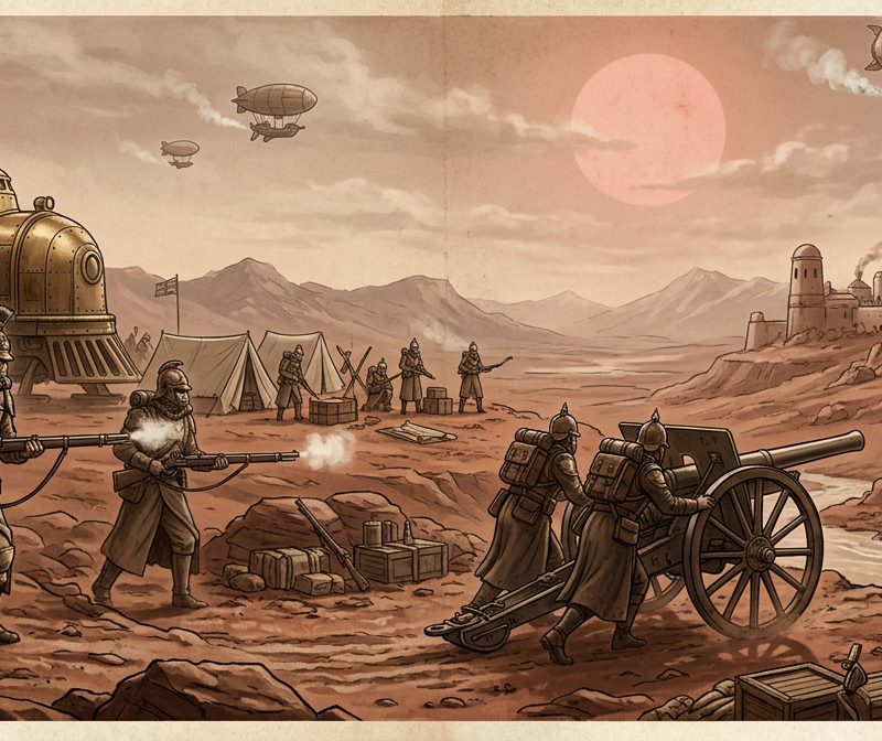 Lunar space victorian soldiers invasion of mars