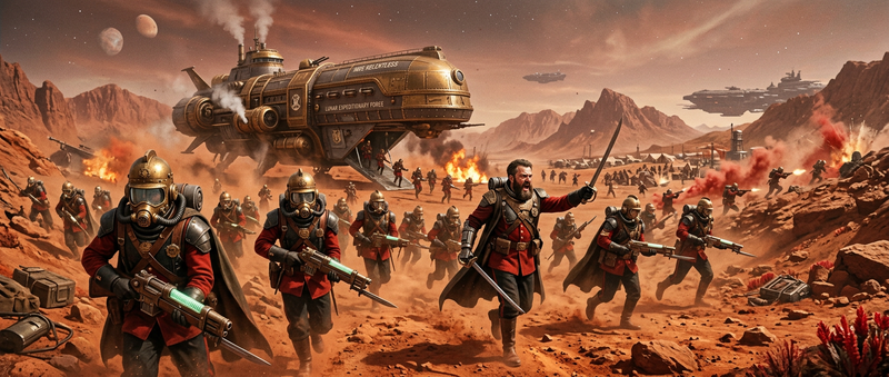 Lunar space victorian soldiers invasion of mars live action photo