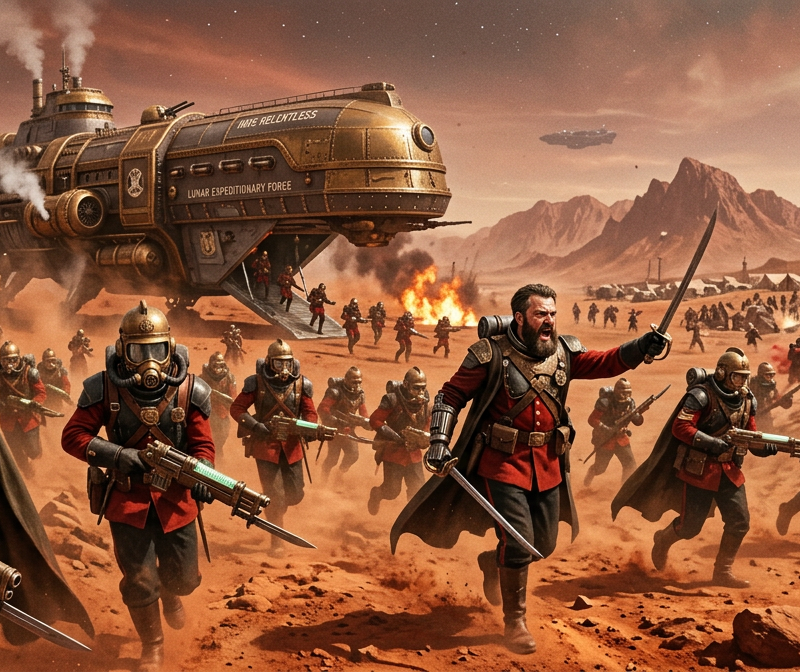 Lunar space victorian soldiers invasion of mars live action photo