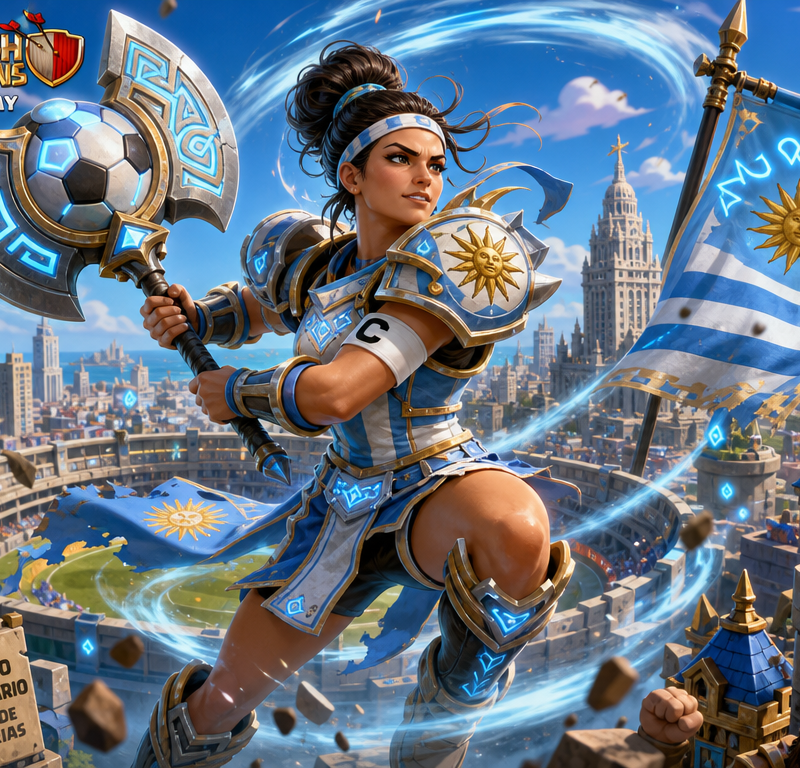 vertical 9:16, Uruguay national team captain reimagined as a Clash of Clans VALK