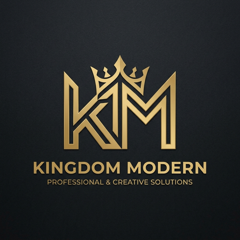 Créame un logo que de una Km donde esas dos letras formen una corona de rey todo