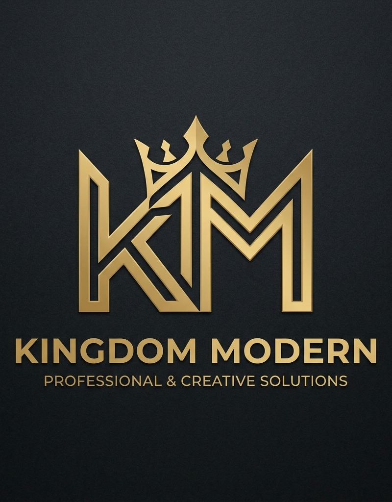 Créame un logo que de una Km donde esas dos letras formen una corona de rey todo