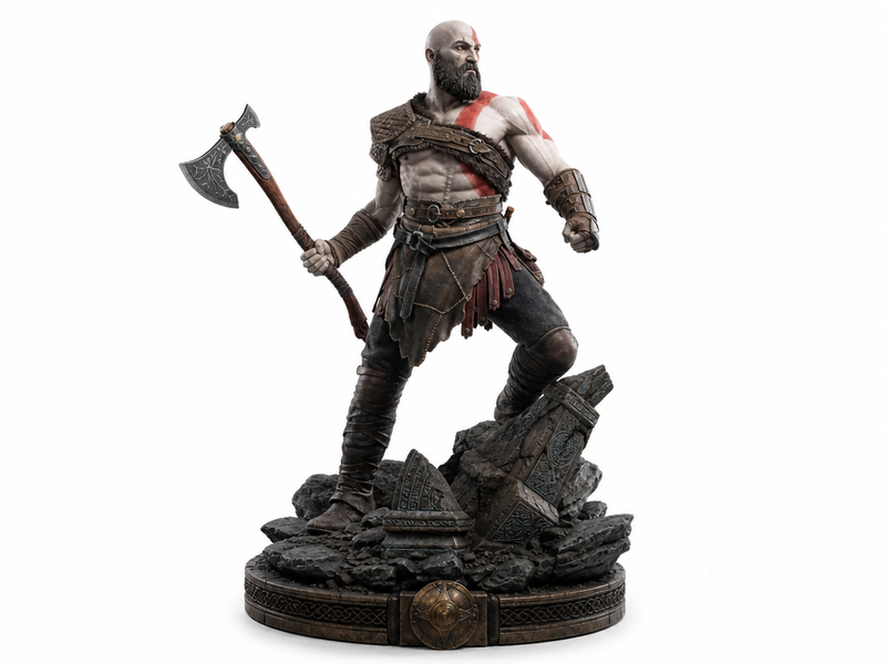 [Character] in his iconic pose, [Universe Name], standing on a shattered rock ba