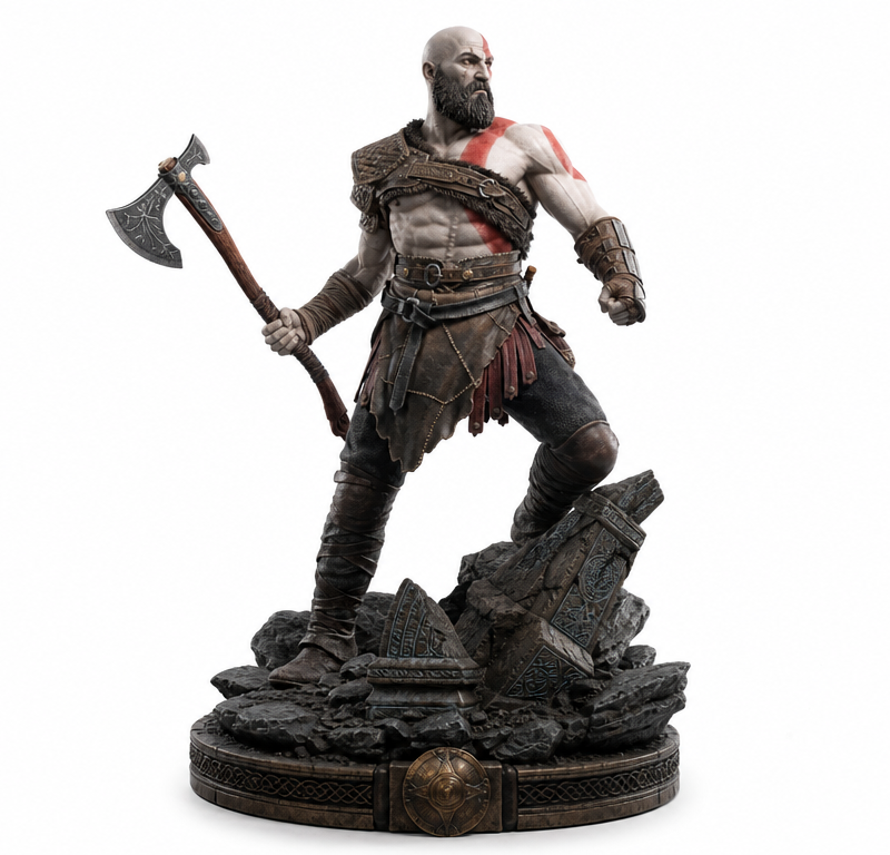 [Character] in his iconic pose, [Universe Name], standing on a shattered rock ba