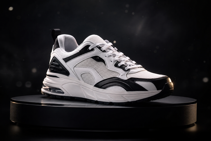 Subject: Premium Sneakers Appearance: Premium white and black sneakers with brea