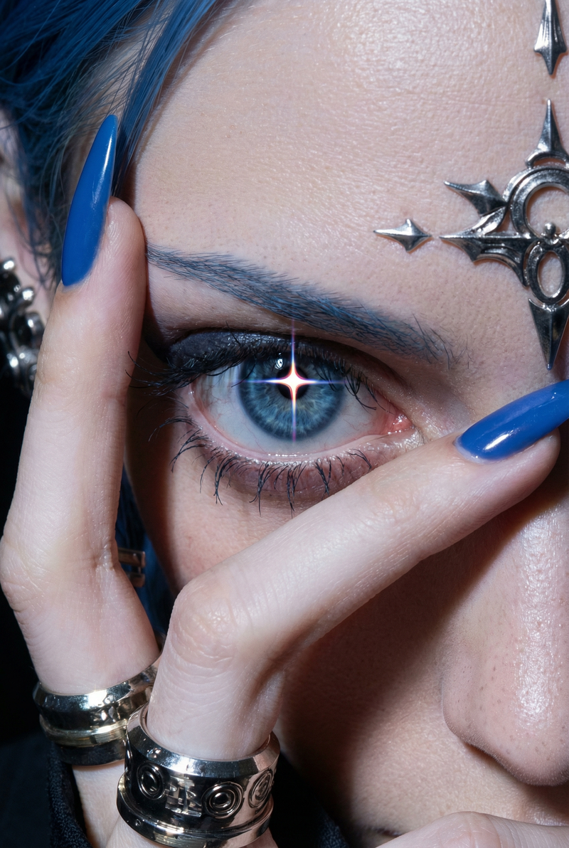 Convert @ character into a photorealistic live-action portrait / fashion editori