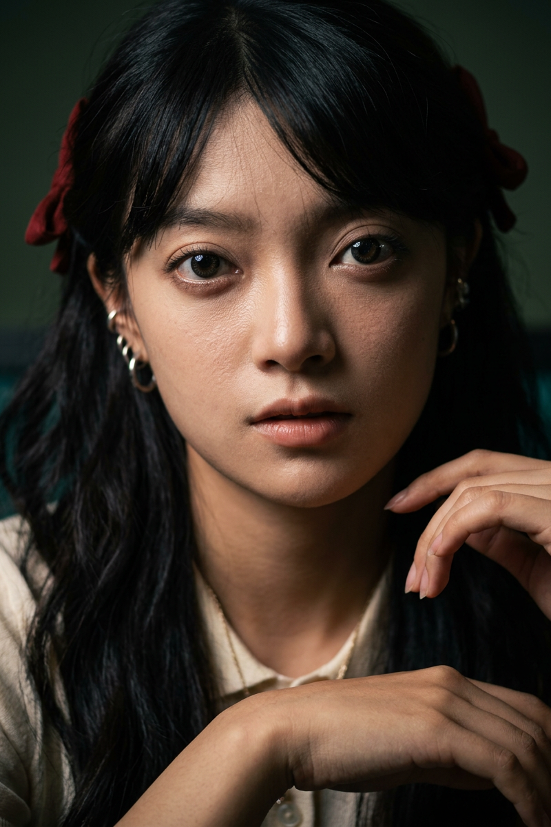 生成同一人物美式肖像照片，subtle skin texture, noticeable pores, cinematic micro-contrast。sha