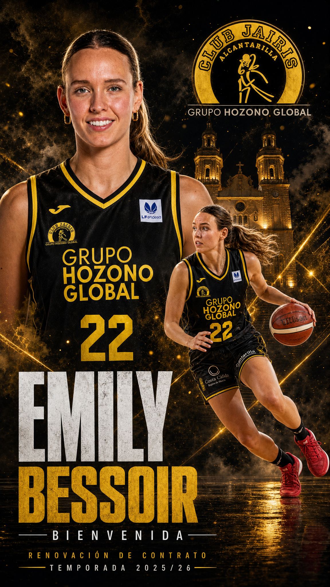 Diseño de póster premium cinematográfico de baloncesto femenino protagonizado po