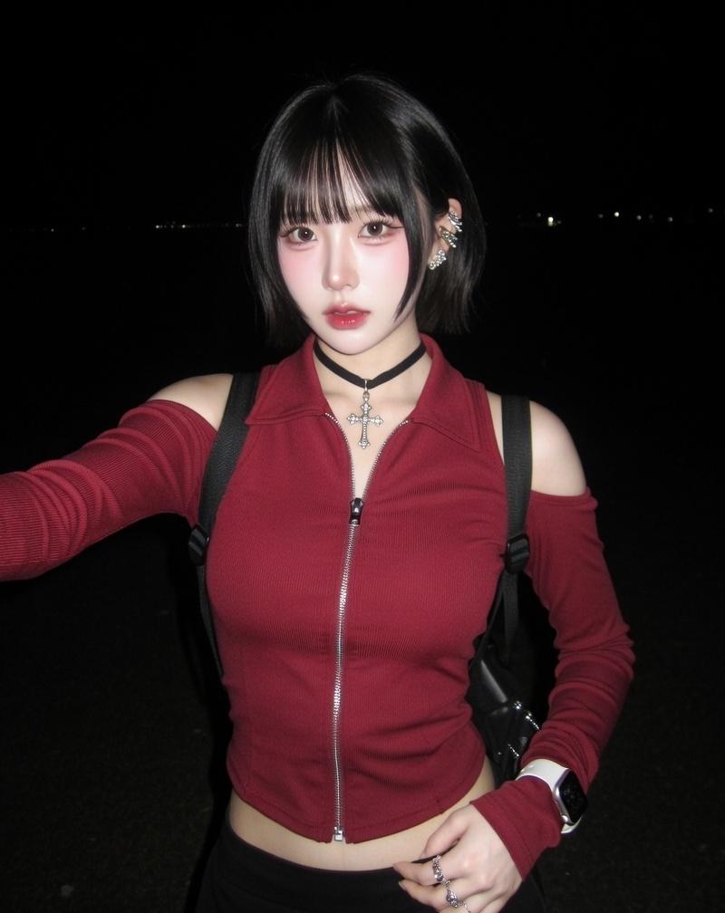 { "subject": { "description": "A photorealistic closeup selfie of a young Asian 