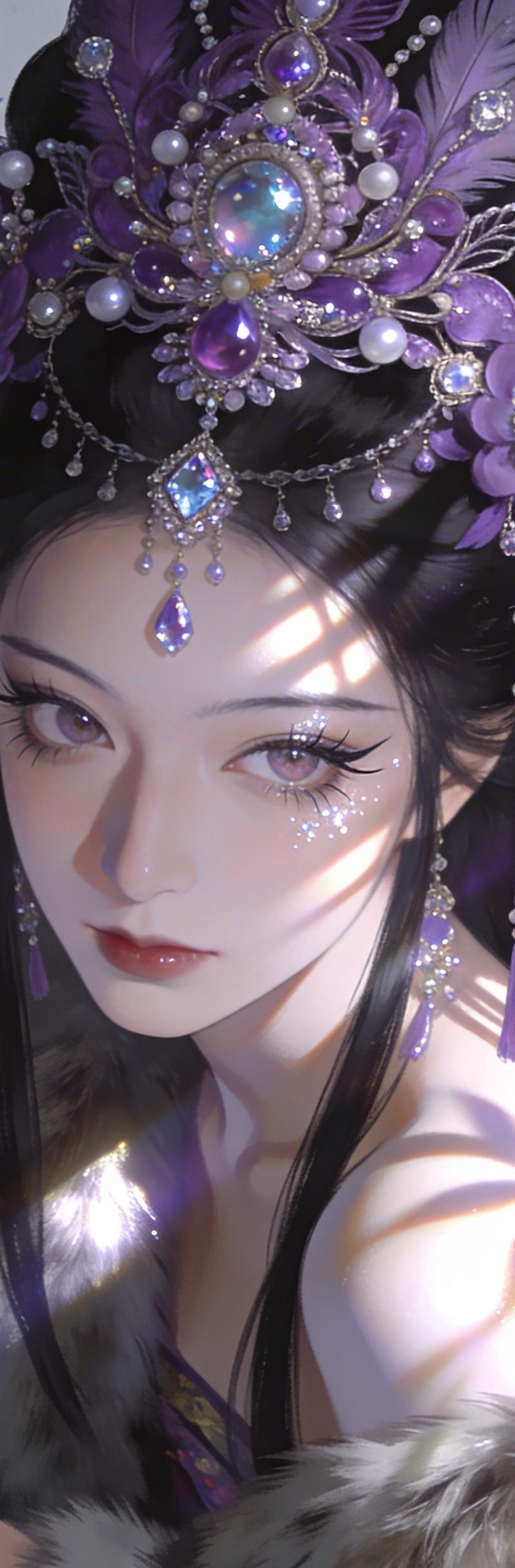 国风,真人,刻画光影效果,色彩有层次,展现出独特的艺术氛围,高级构图,仙女,高雅,清冷,优雅,古代女子,肢体动作有张力,立体感,光影,全身特写,高级构图,古代美