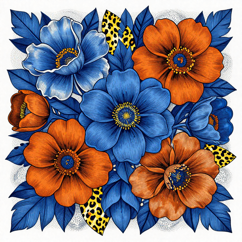 This copperplate engraving style painting, full-page, maximalist, features intri
