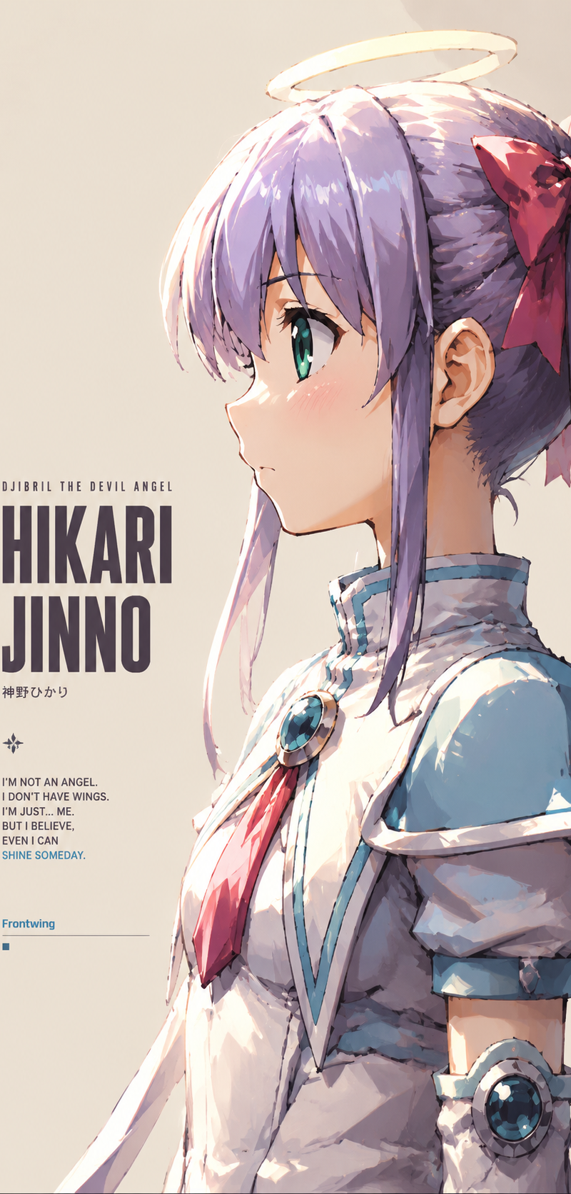 Hikari Jinno from Djibril The Devil Angel, rendered in an Frontwing-style thick 