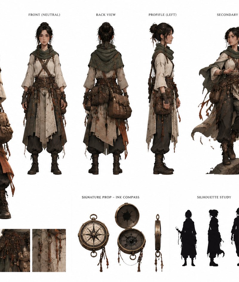 Create a fully original, copyright-safe character and present them as an artisti
