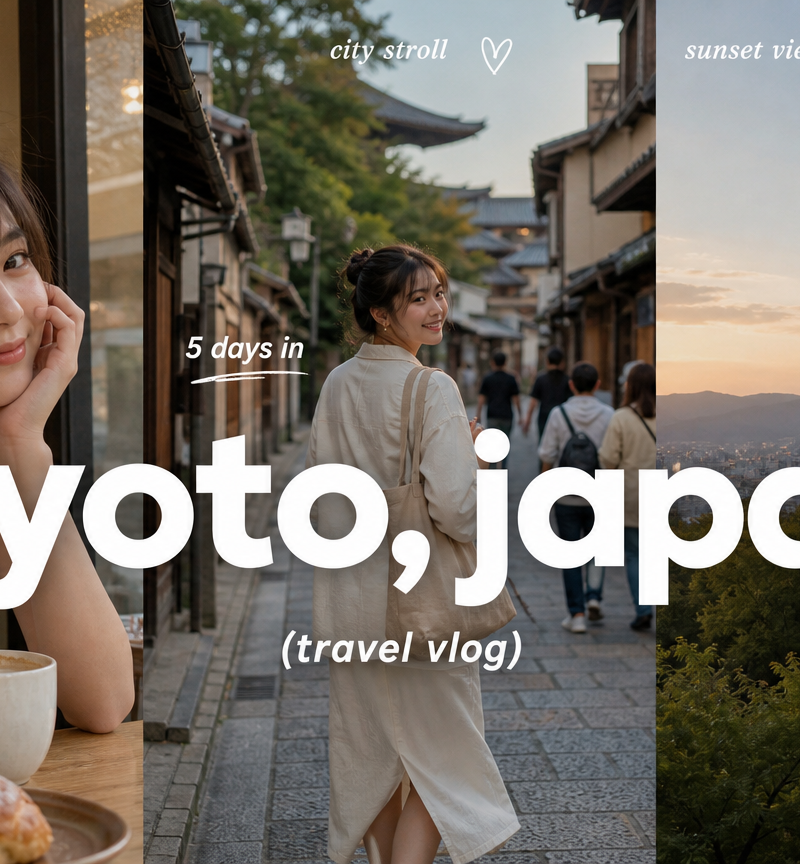 Create a 9:16 image in the "Clean Triptych Travel Vlog Thumbnail" style