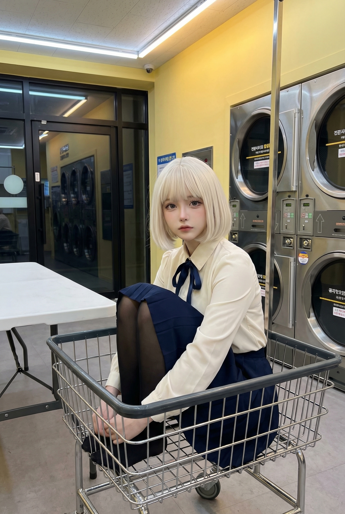 { "subject": { "description": "A young adult cosplay model with a doll-like face