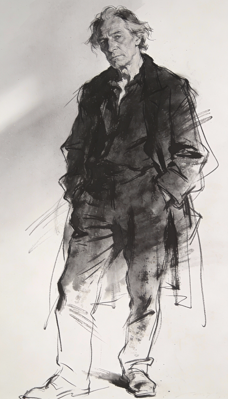 Minimalist sketching style, strong sense of air, loose fine long lines construct