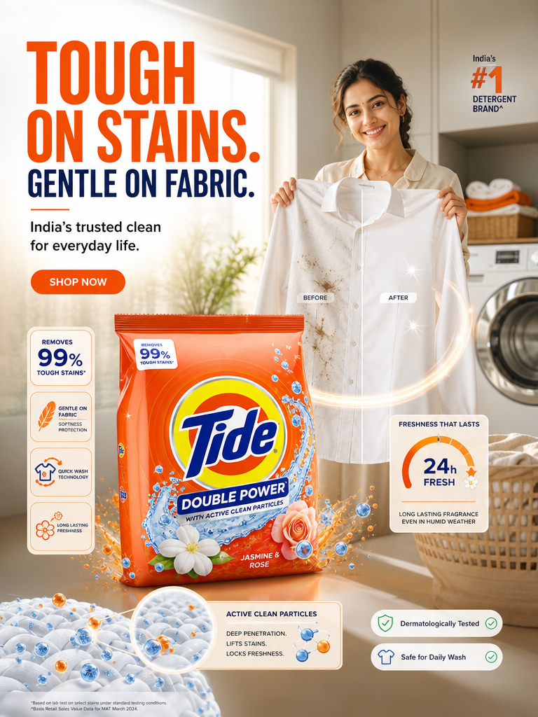 FORMAT: 4:5 vertical premium FMCG SMM poster hyper-realistic detergent advertisi