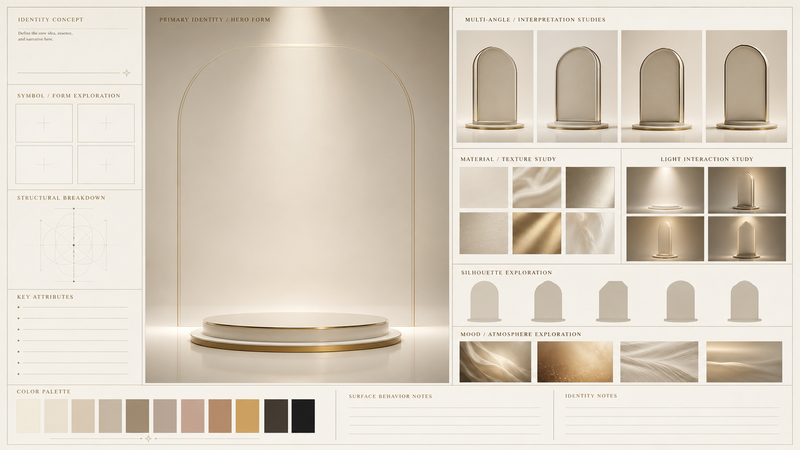 Create a fully original, copyright-safe luxury identity board