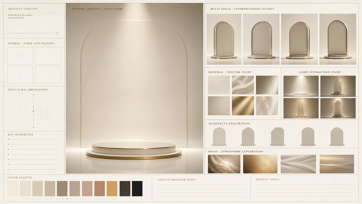 Create a fully original, copyright-safe luxury identity board
