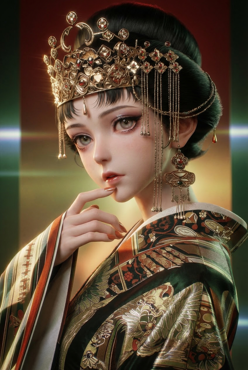 Convert character into a modern cinematic 3D render with a high-fashion grade, p