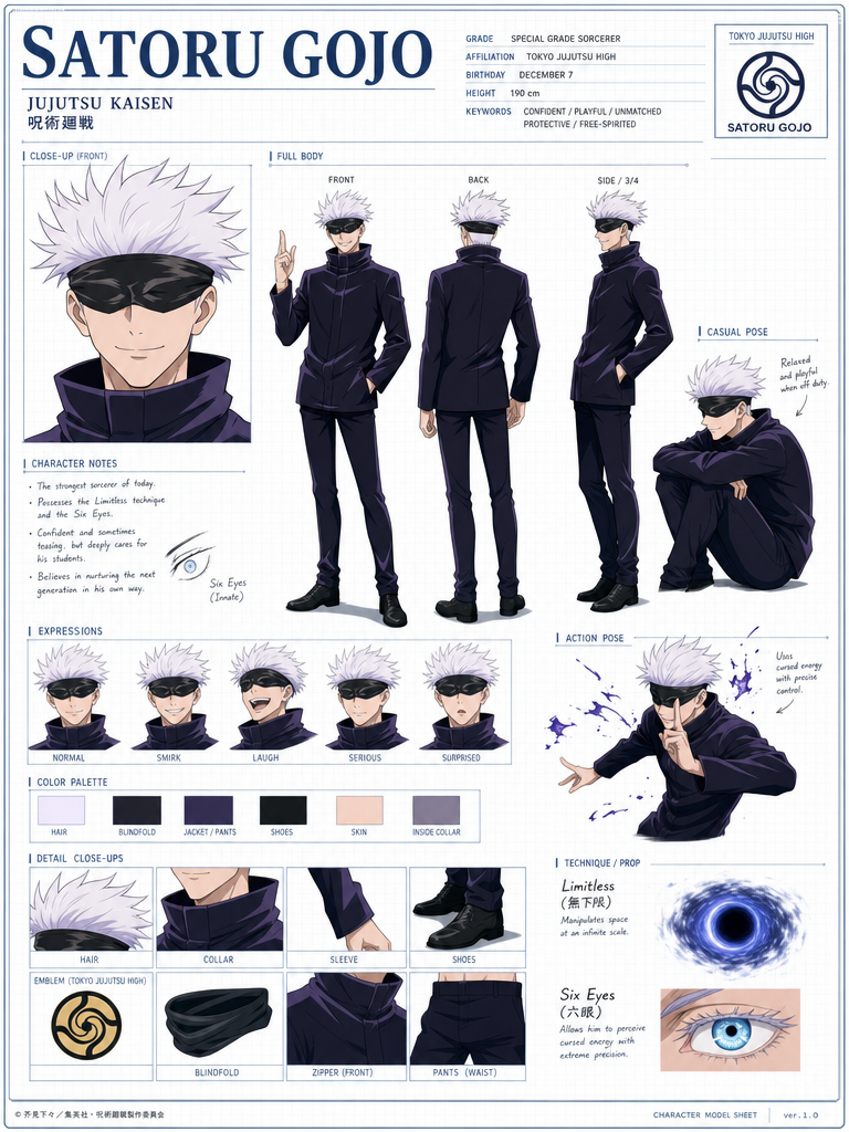 Create a clean vertical 2:3 animation model-sheet character card for [角色全名], red