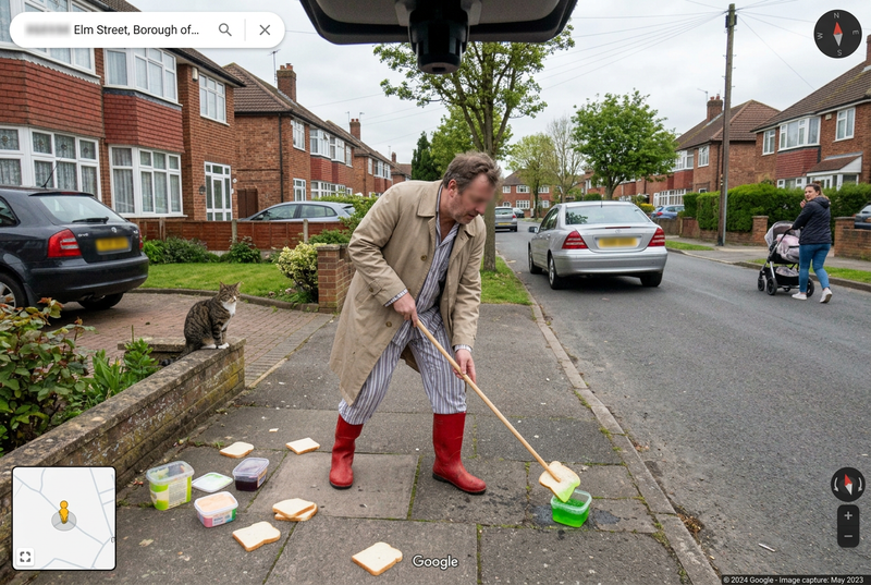 screenshot of google maps catches someone doing something they really, really sh
