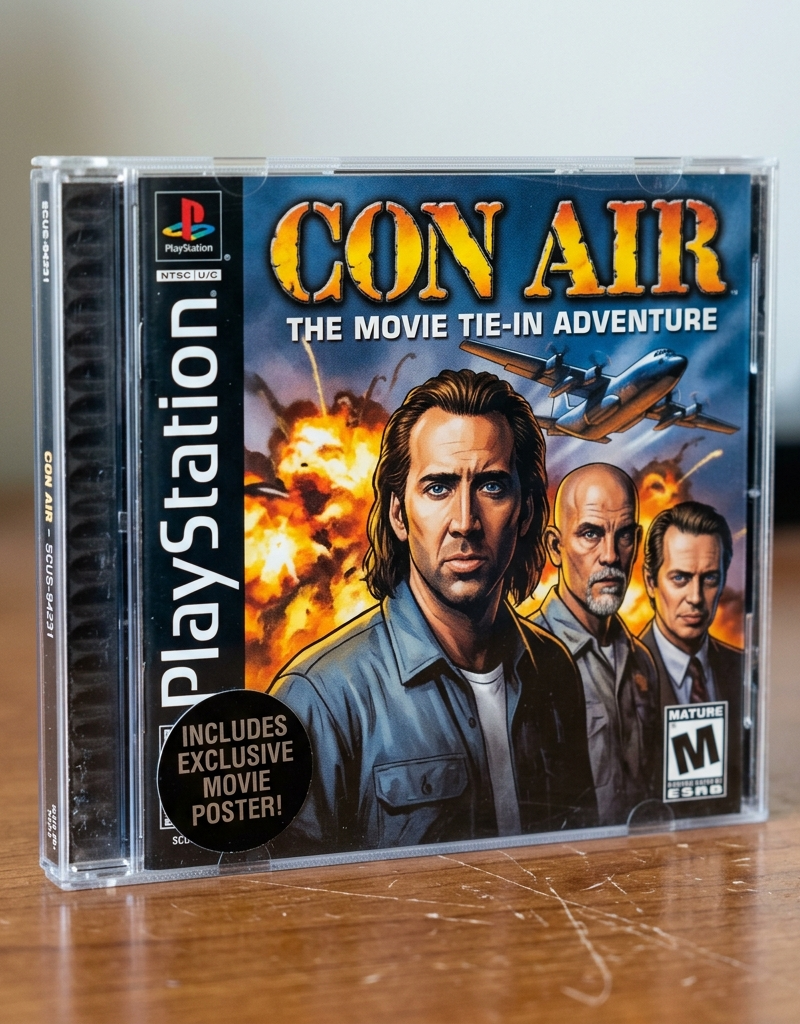 playstation 1 game case with a movie tie-in game that seems like a real game you