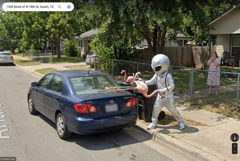 screenshot of google maps catches someone doing something they really, really sh