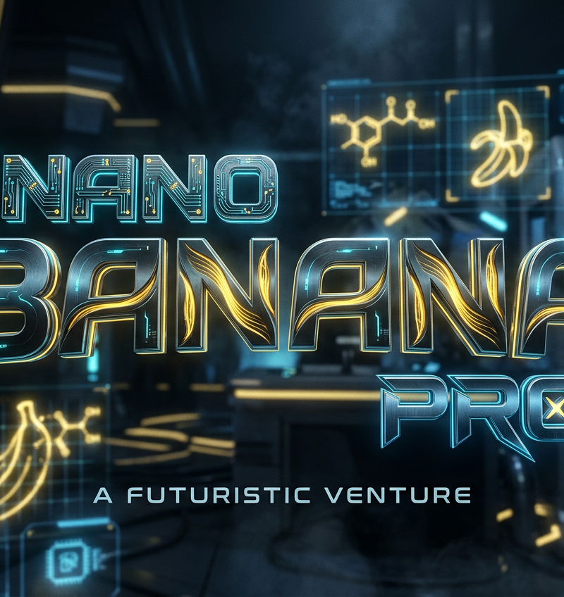 Based on the word “[Nano Banana Pro],” design an original decorative cinematic t