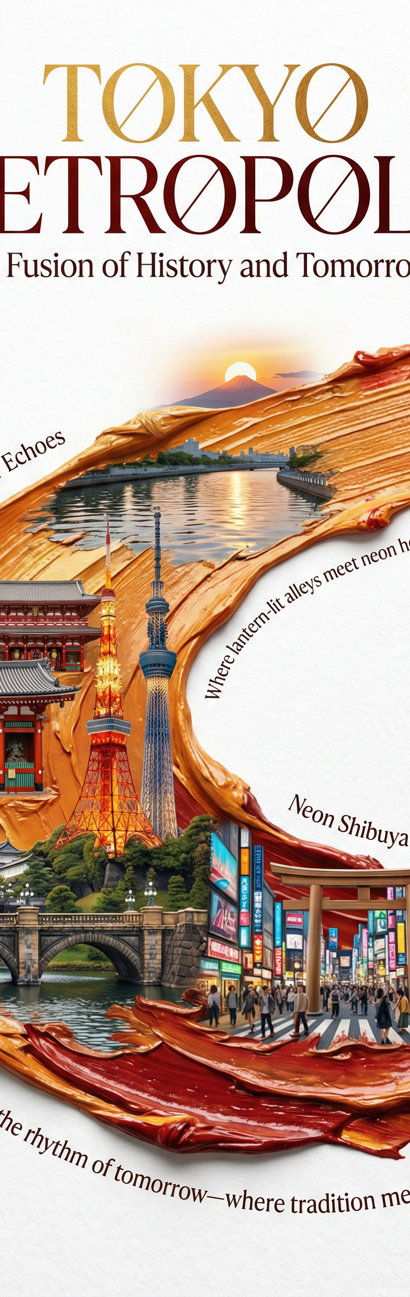 A brush, seemingly in the act of painting, traces a fine, elegant curve from the