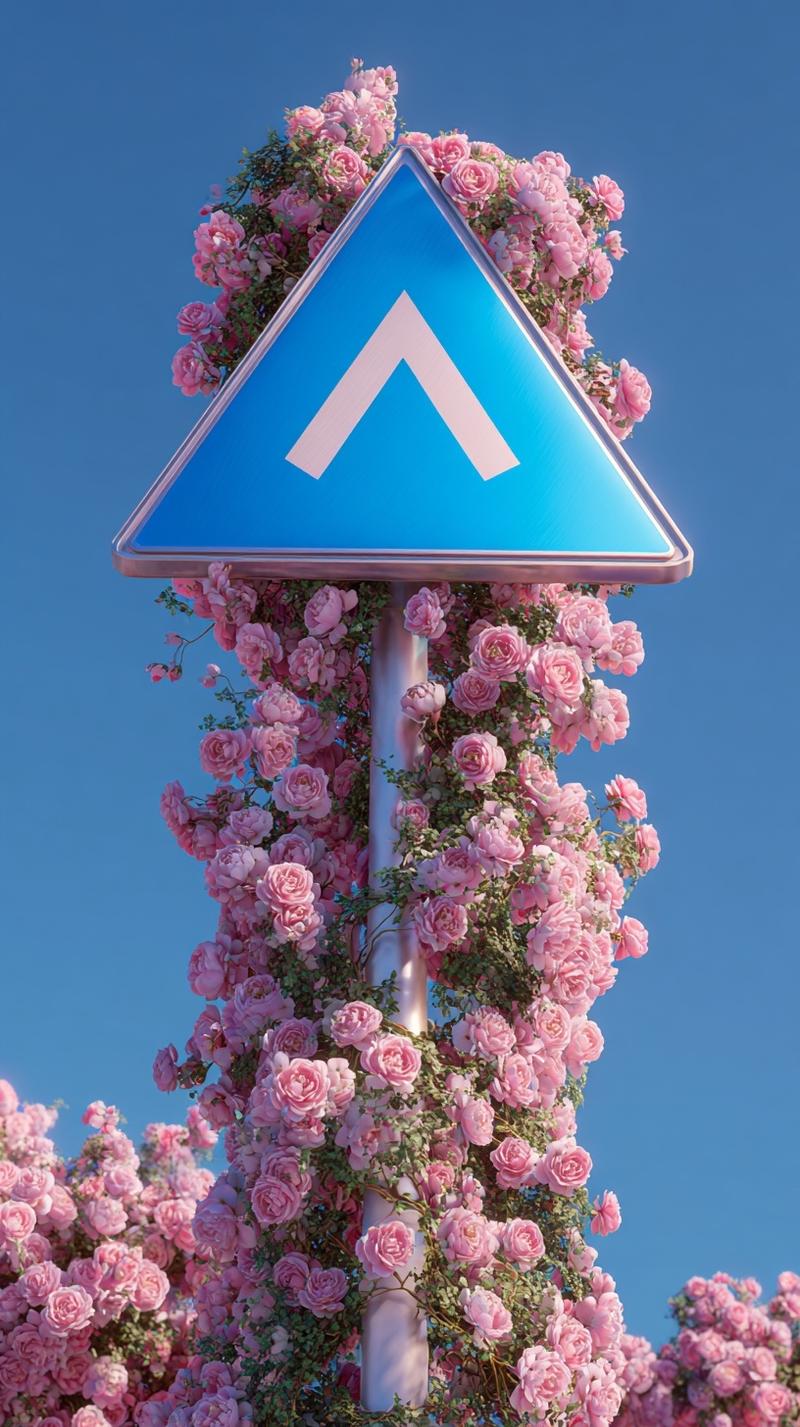 A detailed, photorealistic image capturing a unique street sign in an urban sett