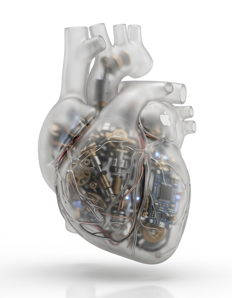 A hyper-realistic 3D anatomical human [organ] made from semi-translucent frosted