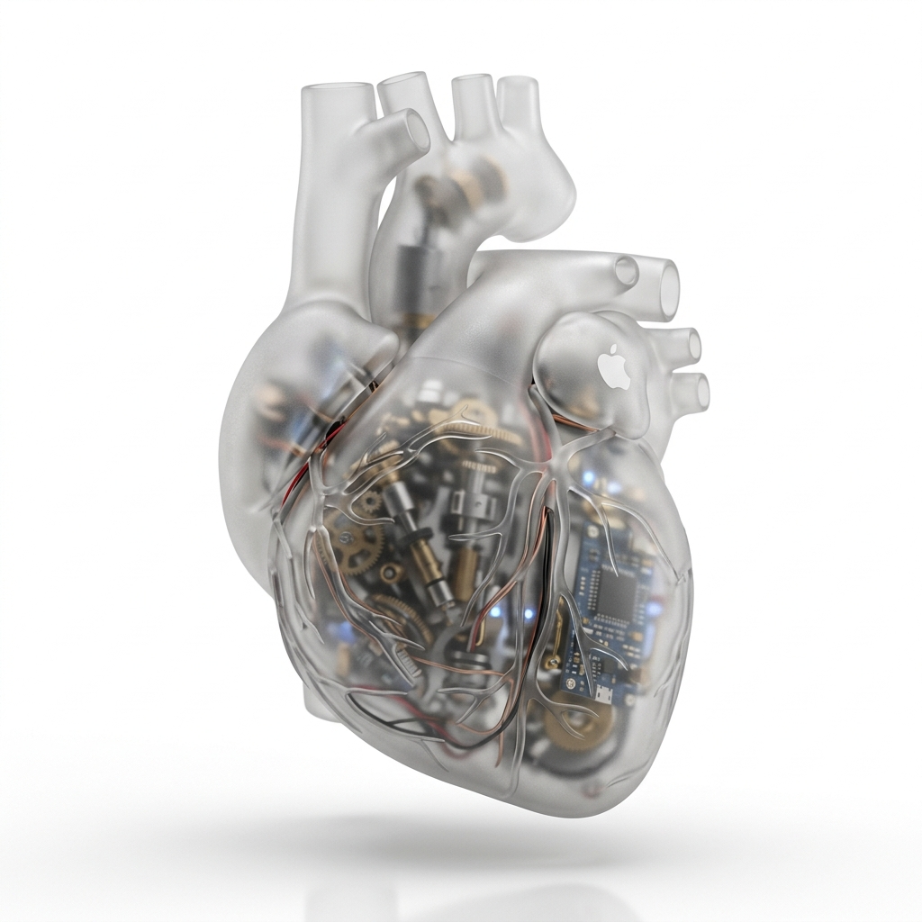 A hyper-realistic 3D anatomical human [organ] made from semi-translucent frosted