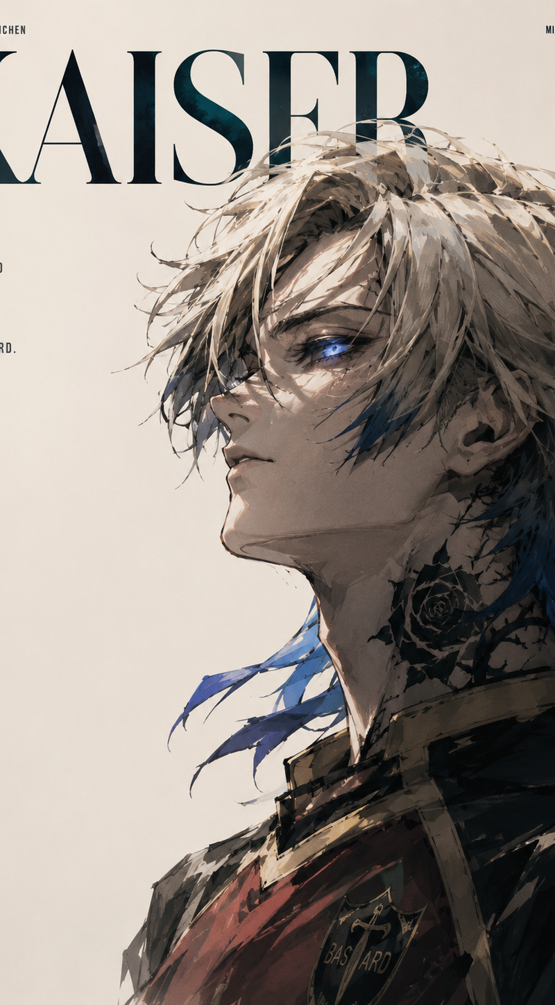 Kaiser from Blue Lock (Manga series), rendered in an Asian manga-style thick pai