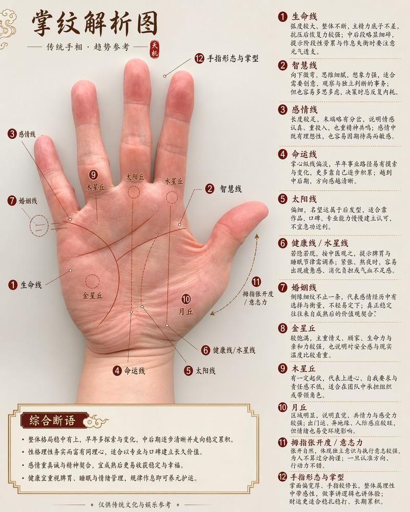 思来想去， GPT-image2 最牛的应用情境： 算命 这个图片就是我输入手掌照片，gpt 给出的反馈 其中预警部分，看呆了。 玄学：人类就是...