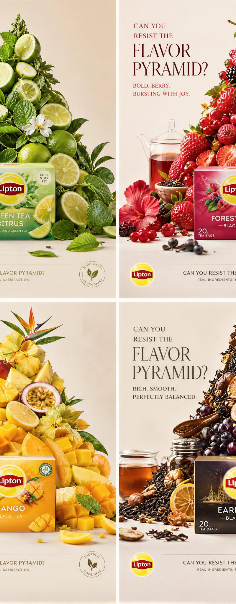 Break down taste into four pyramids, each representing a different pace...