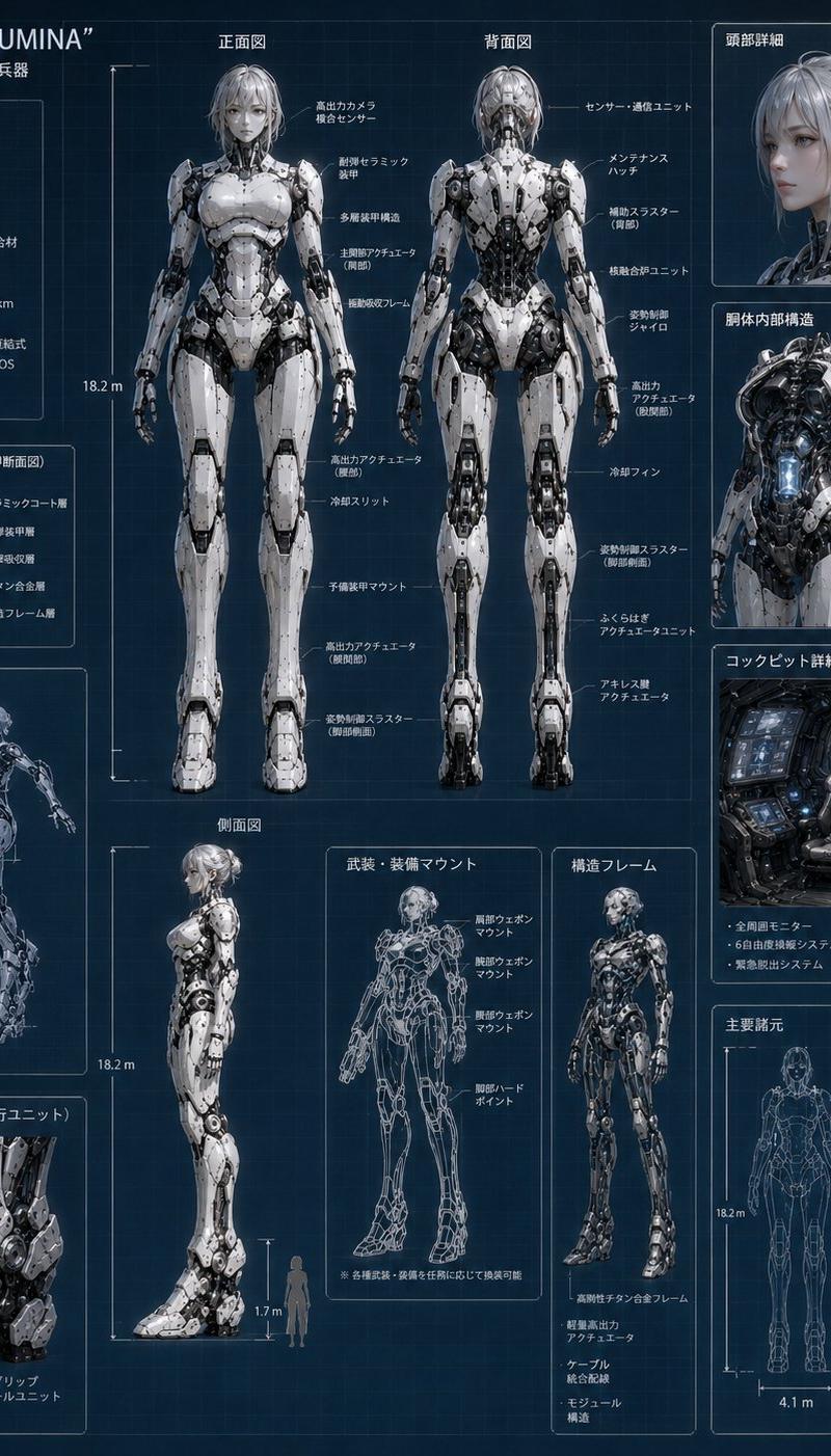 GPT-Image 2 『巨大ロボットと搭乗者』設計図