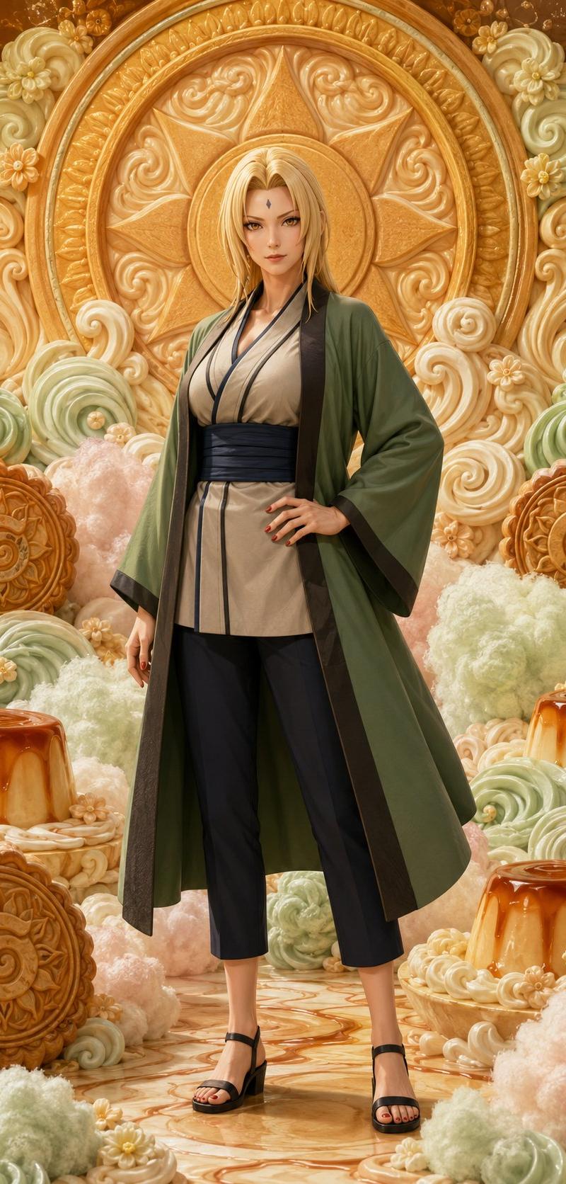 风格炼金术:{油画+棉花糖+剪纸+极繁主义} NARUTO girls~ --- 请使用下面的prompt生成8张独立的图片(注意,不是多张图片...