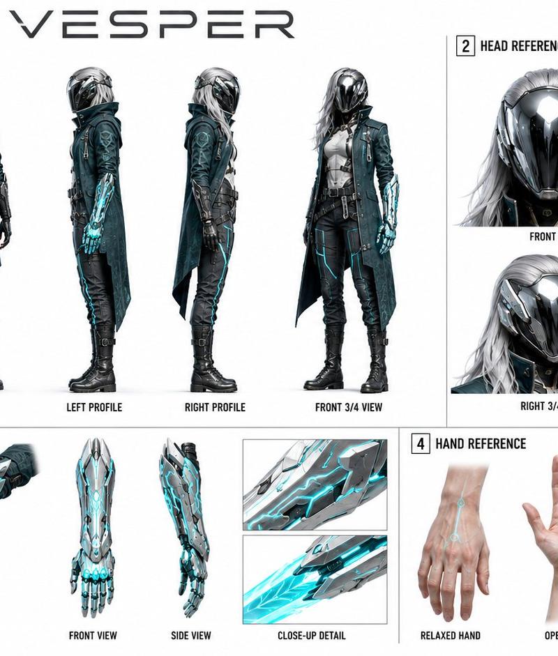Full Multi-Grid Character Reference Sheet (GPT Image 2) Create a profess...