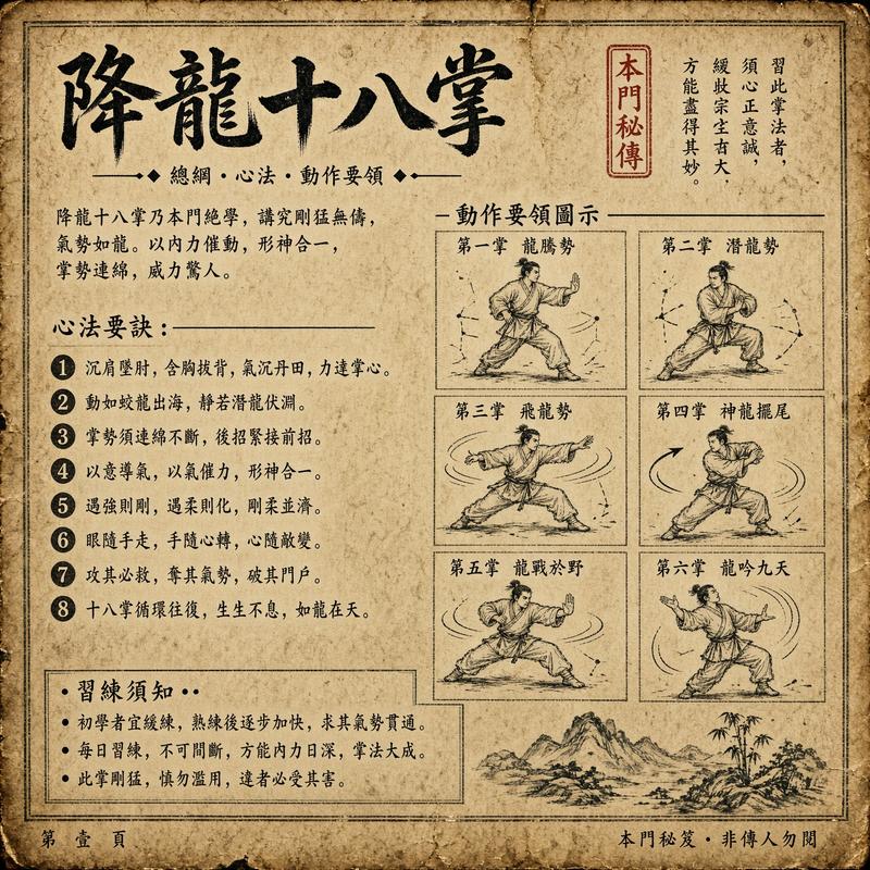 我又捡到一页降龙十八掌 grok image 2出来了 很不错，繁体字基本跟GPT Image2一个水平了 且可以直接出4张图候选，右侧精准编辑...