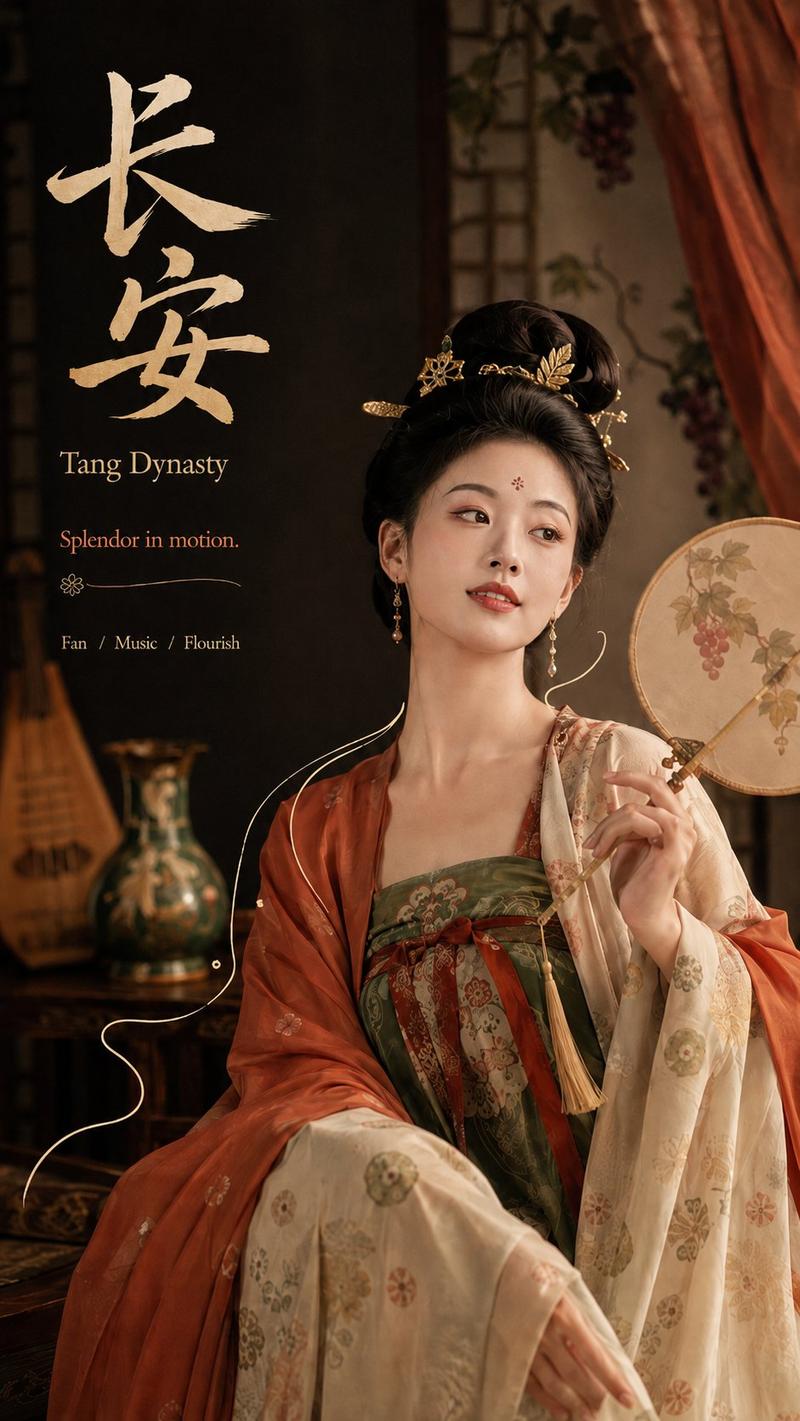 用 GPT-Image2 实现写真自由，朝代人物志海报，古风气质拉满！ 人物、朝代器物，再加上适当的字体和手绘轮廓线，四个朝代，四种气质 1、...