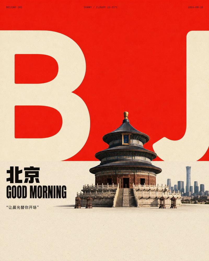 GPT2 x 早安 x 城市 x 海报 x 美学提示词 简约的一款风格 配合今天简单的心情 开始今天的提示词开发任务 今天的目标: 开源方案上线...