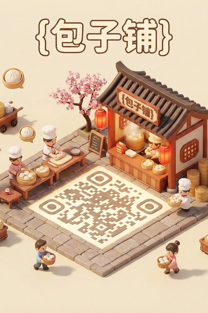 3D卡通场景中的二维码融入