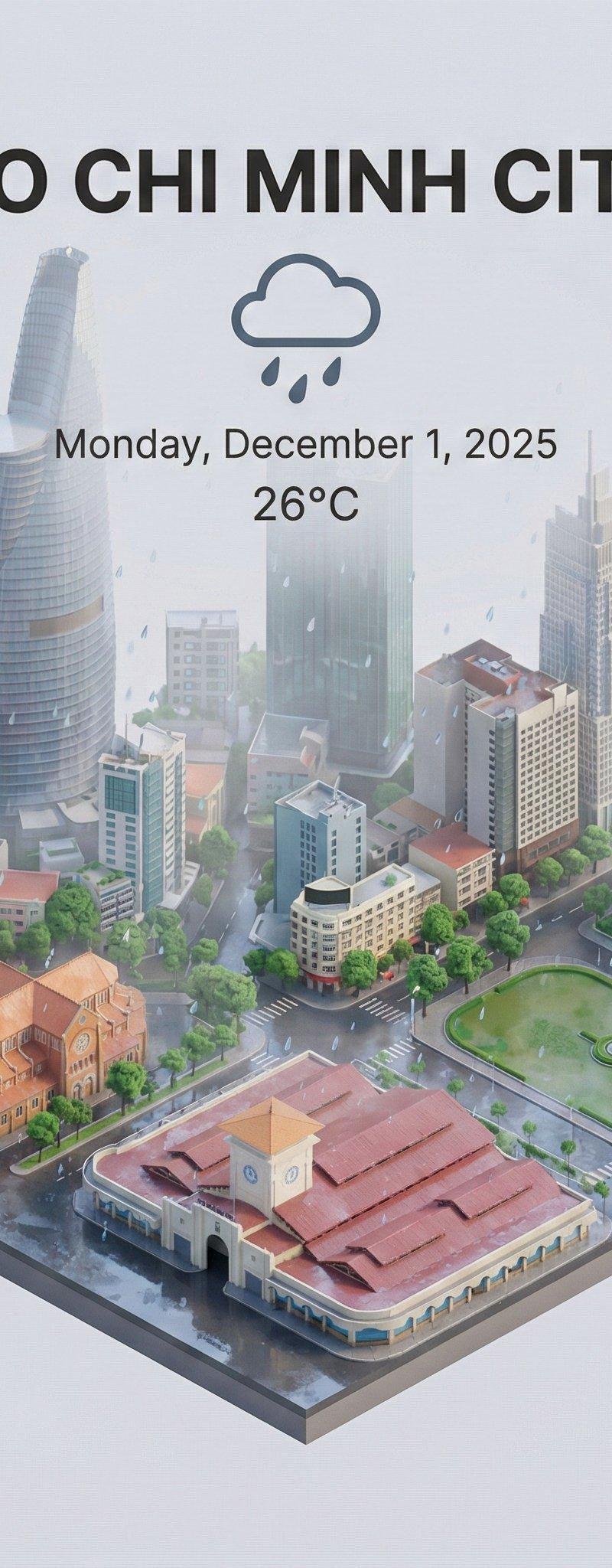 天气应用界面3D卡通场景提示词模板