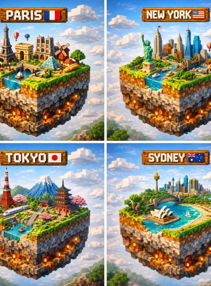 3D Minecraft城市