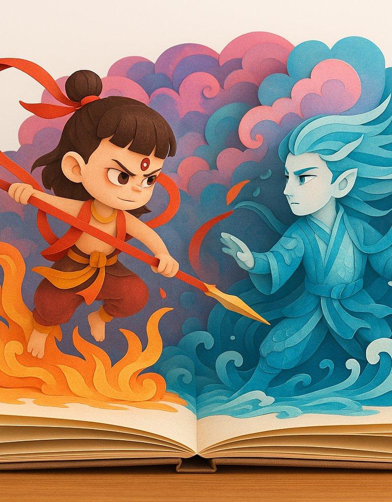 AI 生成折叠式纸雕立体绘本